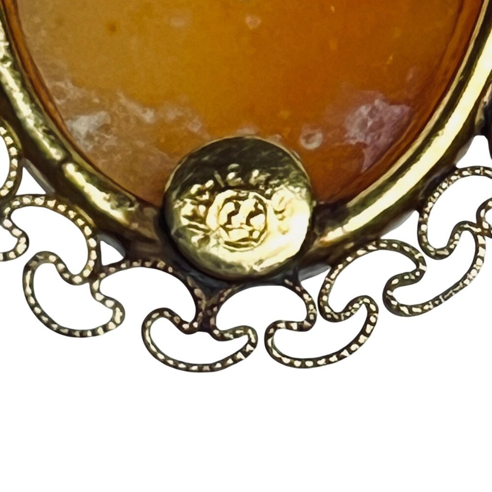 Curtis Creations 1/20 12K Gold Filled Necklace With Carved Cameo Pendant (5874) - Picture 4 of 5